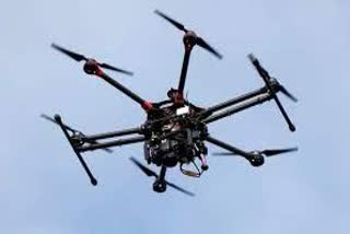 Pakistani drone was spotted near International Border in the area of BSF's Rosa Post BOP 89 Bn in Gurdaspur.Etv Bharat
