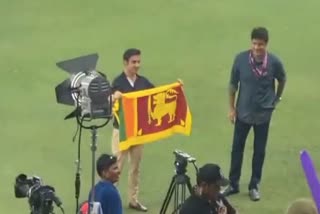 Gambhir Poses With Sri Lanka Flag