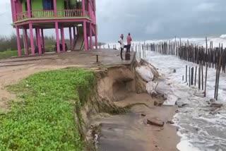 sea water crossed coastline in shiali jagatsinghpur