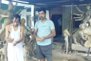 durga puja preparation in amguri