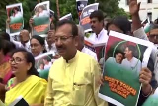 TMC MLA protest against BJP Nabbana Chalo march