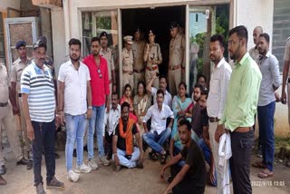 BJP protest in front of SP office in dhamtar