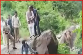 elephant came ahead of ex cm trivendra rawat convoy in kotdwar watch the video