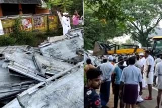 iron sheets falls off lorry accident thrissur  iron sheets falls off lorry  ലോറിയിൽ നിന്നും ഇരുമ്പ് ഷീറ്റ് കെട്ടഴിഞ്ഞുവീണു  കാൽനടയാത്രികർക്ക് ദാരുണാന്ത്യം  ചാവക്കാട് ദേശീയ പാതയിലാണ് സംഭവം  ഇരുമ്പ് ഷീറ്റ് കെട്ടുകള്‍  iron sheets