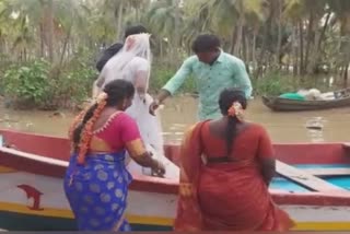 Flood difficulties for the bride and groom