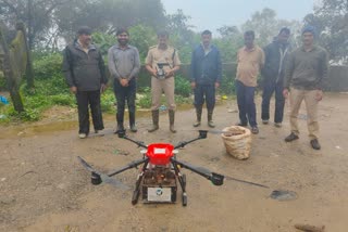 Forest Department sowing seeds by drone
