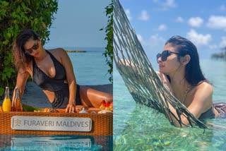 sunny-leone-and mouni roy in maldives share pictures in bikini