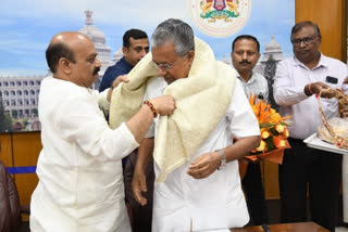 Kerala CM Pinarayi Vijayan meets Karnataka CM Bommai