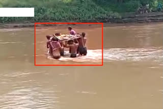 Woman bitten by venomous reptile crossed river on a cot to reach health center in Chhattisgarh's Mungeli