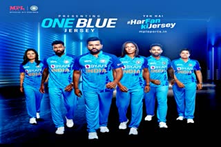 New jersey for India mens and womens  New jersey released by bcci rohit shrama in photo  New jersey for T20I matches  भारत के पुरुषों और महिलाओं के लिए नई जर्सी  फोटो में बीसीसीआई रोहित द्वारा जारी की गई नई जर्सी  टी20 मैचों के लिए नई जर्सी