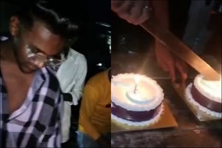 a-youth-celebrated-birthday-by-cutting-20-cake-with-sword-in-borivali-mumbai