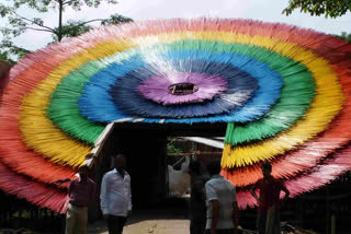puja pandal built on theme of nature conservation
