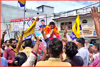Manish Thakur welcomed in Paonta.