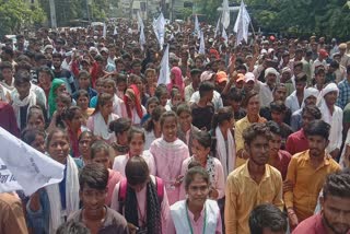 protest at Udaipur Collectorate