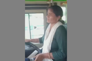 Woman bus driver in Charkhidadri