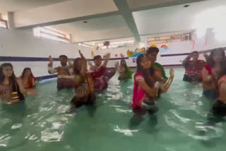 garba dance in swimming pool