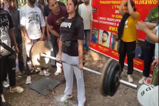 Girls Student from J and K Won Power Lift