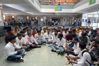 NSUI protest at Rawatpura Government University