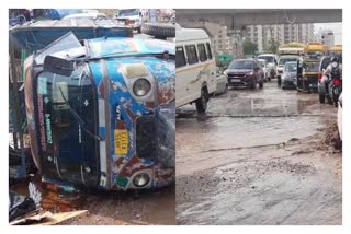 broken roads in gurugram