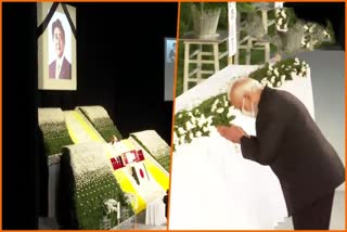 PM Narendra Modi given tribute to Shinzo Abe at his funeral in Tokyo