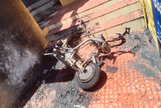 electric bike caught fire