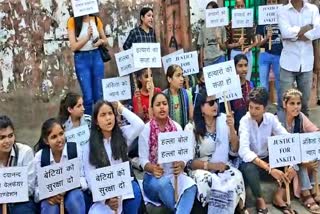 Protest in Ankita Bhandari murder case in Jaipur, demand of action against accused