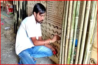 durga puja pandal  made of bamboo in Dibrugarh
