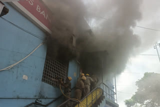 Fire at Axis Bank Bolpur Branch after CBI Raid regarding West Bengal Cow Smuggling Case