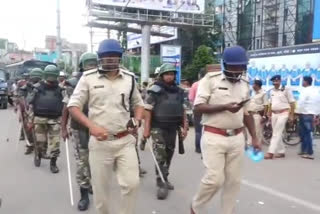 Police flag march in Ranchi