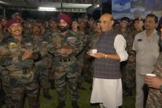 Indian Army jawans sing  Sandese Aate Hain with Defence Minister Rajnath Singh in Assam