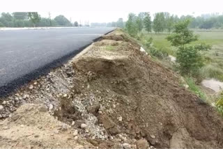 Gadarpur road damaged