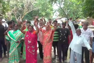 Protest for Road Construction Work in Dhanbad