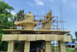Durga Puja pendal in Kaliabar