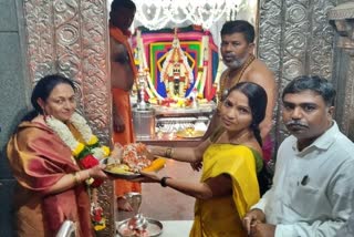 CM wife visits Renuka Yallamma Devi Temple