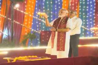 PM Narendra Modi participates in  Maha Aarti at Gabbar Tirtha in Banaskantha  Gujarat