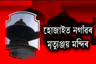 হোজাইত মৃত্যুঞ্জয় মন্দিৰৰ আৰ্হিৰ দূৰ্গা পূজা মণ্ডপ