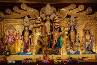 Devotees worship goddess Katyayani