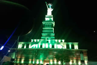 Statue of Liberty Durga Puja 2022 theme of Prabhasnagar in Serampore