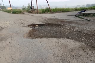 Potholes on Kotdwar Lalbatti Chillarkhal motorway