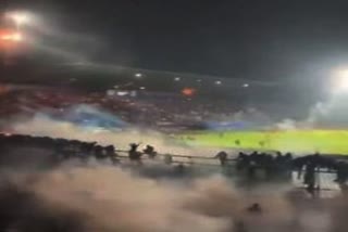 mass riots during football match in indonesia
