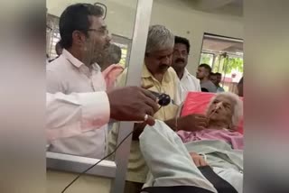 Old woman brought from ICU to sub registrar office to sign property deed