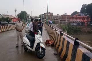 Girl jumps in Arpa river