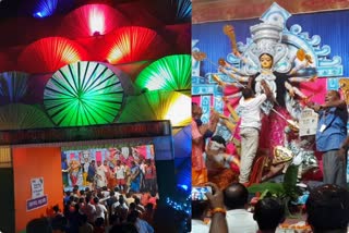 Devotees gathered in pandals for Durga Puja in Pakur