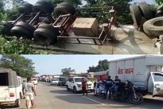 road accident in hazaribag NH 2 jam after gas leak from tanker
