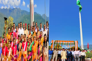 100 feet high tricolor flag in Tehri