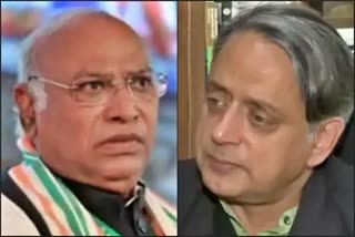 Mallikarjun Kharge and Shashi Tharoor