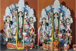 Gandhi Ji shown as Asura in Durga Puja Pandal