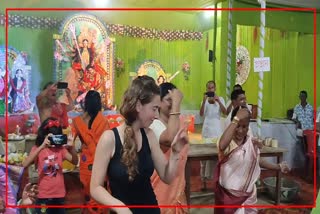 foreigner in Kaziranga on Durga puja