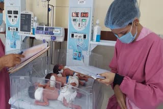 Woman gave birth to three girls