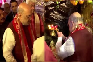 Amit Shah offers prayers at Vaishno Devi temple in Katra